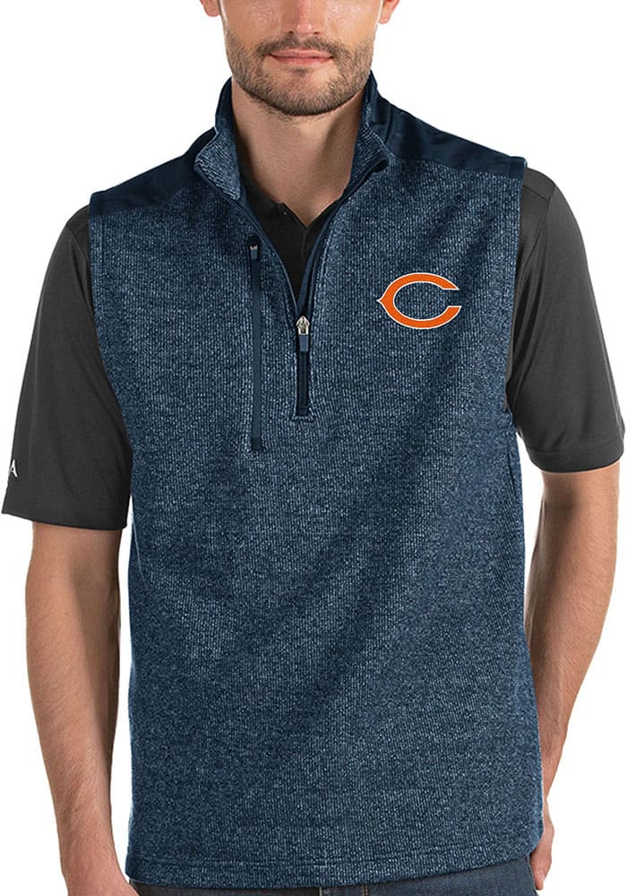 Antigua Chicago Bears Mens Navy Blue Challenger Vest Sweater Vest