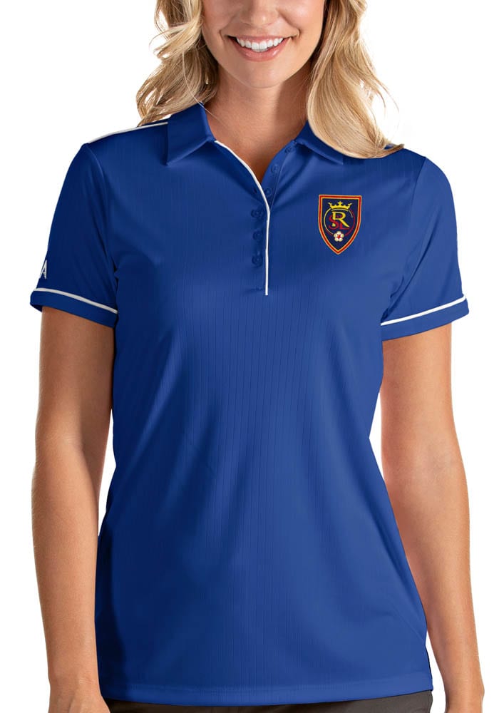 Antigua Real Salt Lake Womens Blue Salute Short Sleeve Polo Shirt