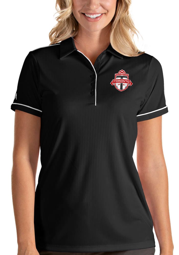 Antigua Toronto FC Womens Black Salute Short Sleeve Polo Shirt