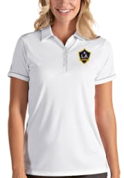 Antigua LA Galaxy Womens White Salute Short Sleeve Polo Shirt