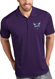 Antigua Charlotte Hornets Mens Purple Tribute Short Sleeve Polo