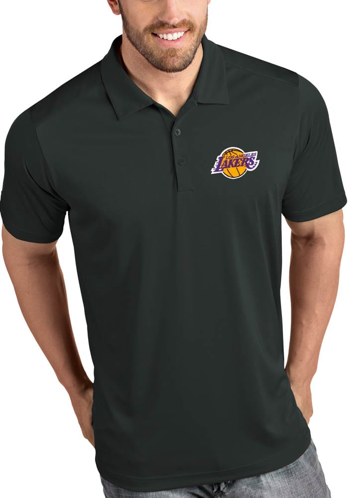 Antigua Los Angeles Lakers Mens Grey Tribute Short Sleeve Polo
