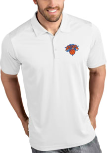 Antigua New York Knicks Mens White Tribute Short Sleeve Polo