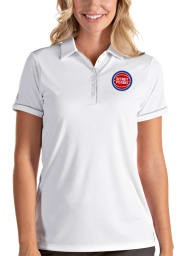 Antigua Detroit Pistons Womens White Salute Short Sleeve Polo Shirt
