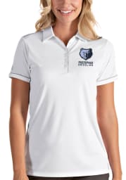 Antigua Memphis Grizzlies Womens White Salute Short Sleeve Polo Shirt