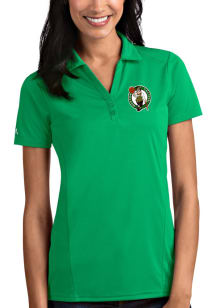 Antigua Boston Celtics Womens Green Tribute Short Sleeve Polo Shirt