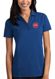 Antigua Detroit Pistons Womens Blue Tribute Short Sleeve Polo Shirt