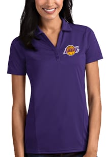 Antigua Los Angeles Lakers Womens Purple Tribute Short Sleeve Polo Shirt