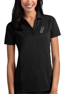 Antigua San Antonio Spurs Womens Black Tribute Short Sleeve Polo Shirt