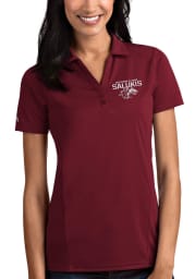 Antigua Southern Illinois Salukis Womens Red Tribute Short Sleeve Polo Shirt