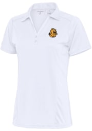 Antigua UMD Bulldogs Womens White Tribute Short Sleeve Polo Shirt