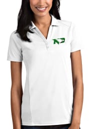 Antigua North Dakota Fighting Hawks Womens White Tribute Short Sleeve Polo Shirt