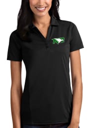 Antigua North Dakota Fighting Hawks Womens Black Tribute Short Sleeve Polo Shirt