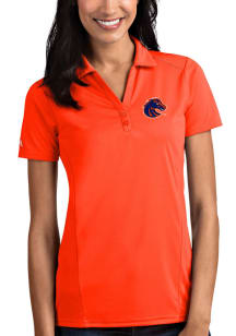 Antigua Boise State Broncos Womens Orange Tribute Short Sleeve Polo Shirt