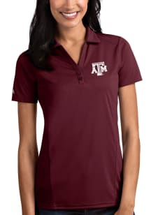 Antigua Texas A&amp;M Aggies Womens Maroon Tribute Short Sleeve Polo Shirt
