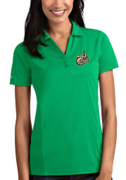 Antigua UNCC 49ers Womens Green Tribute Short Sleeve Polo Shirt