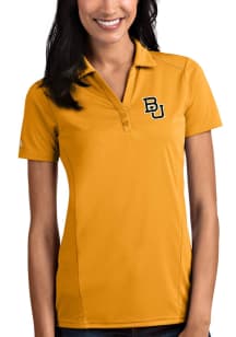 Antigua Baylor Bears Womens Gold Tribute Short Sleeve Polo Shirt