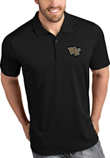 Antigua Wake Forest Demon Deacons Mens Black Tribute Short Sleeve Polo