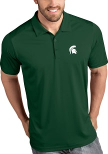Mens Michigan State Spartans Green Antigua Tribute Short Sleeve Polo Shirt
