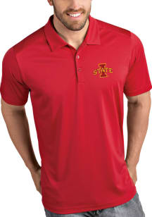 Antigua Iowa State Cyclones Mens Red Tribute Short Sleeve Polo