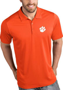 Antigua Clemson Tigers Mens Orange Tribute Short Sleeve Polo
