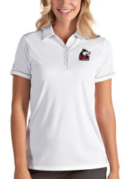 Antigua Northern Illinois Huskies Womens White Salute Short Sleeve Polo Shirt