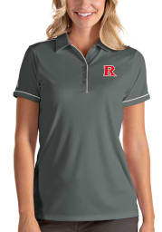 Antigua Rutgers Scarlet Knights Womens Grey Salute Short Sleeve Polo Shirt