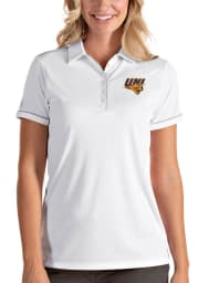 Antigua Northern Iowa Panthers Womens White Salute Short Sleeve Polo Shirt