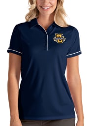 Antigua Marquette Golden Eagles Womens Navy Blue Salute Short Sleeve Polo Shirt