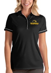 Antigua Southern Mississippi Golden Eagles Womens Black Salute Short Sleeve Polo Shirt