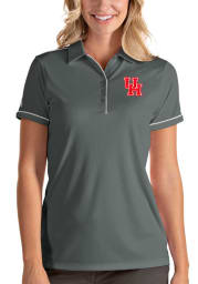 Antigua Houston Cougars Womens Grey Salute Short Sleeve Polo Shirt