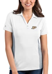 Antigua Purdue Boilermakers Womens White Venture Short Sleeve Polo Shirt