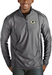 Antigua Green Bay Packers Mens Grey Tempo Long Sleeve 1/4 Zip Pullover