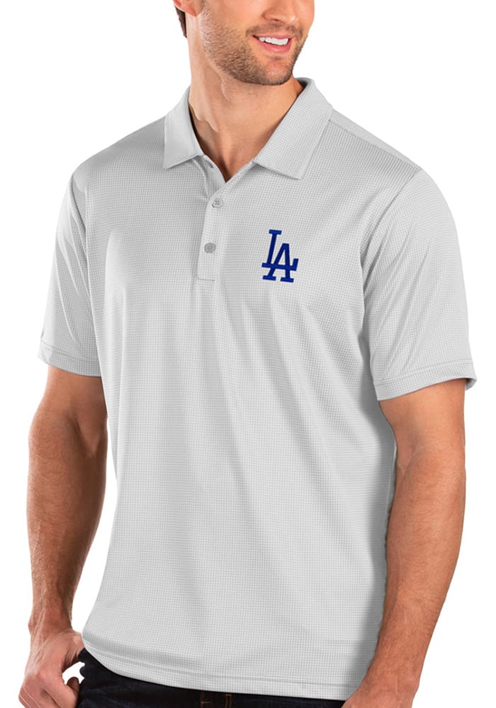 Antigua Los Angeles Dodgers Mens White Balance Short Sleeve Polo