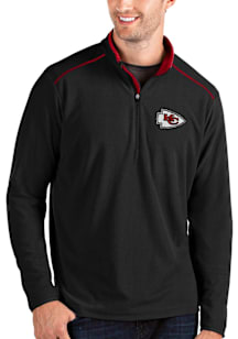 Antigua Kansas City Chiefs Mens Black Glacier Long Sleeve Qtr Zip Pullover