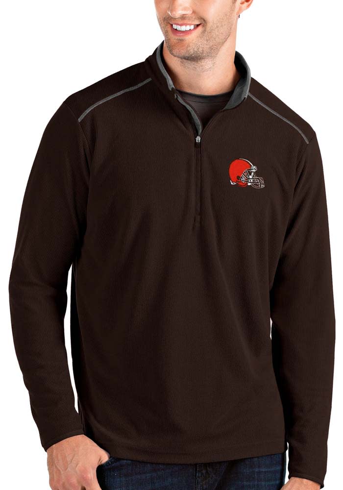 Cleveland Browns Mens Brown Advance Long Sleeve 1/4 Zip Pullover