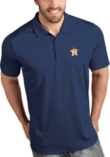 Antigua Houston Astros Mens Navy Blue Tribute Short Sleeve Polo