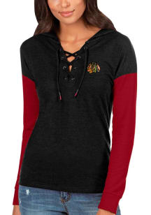 Antigua Chicago Blackhawks Womens Black Amaze Hooded Sweatshirt