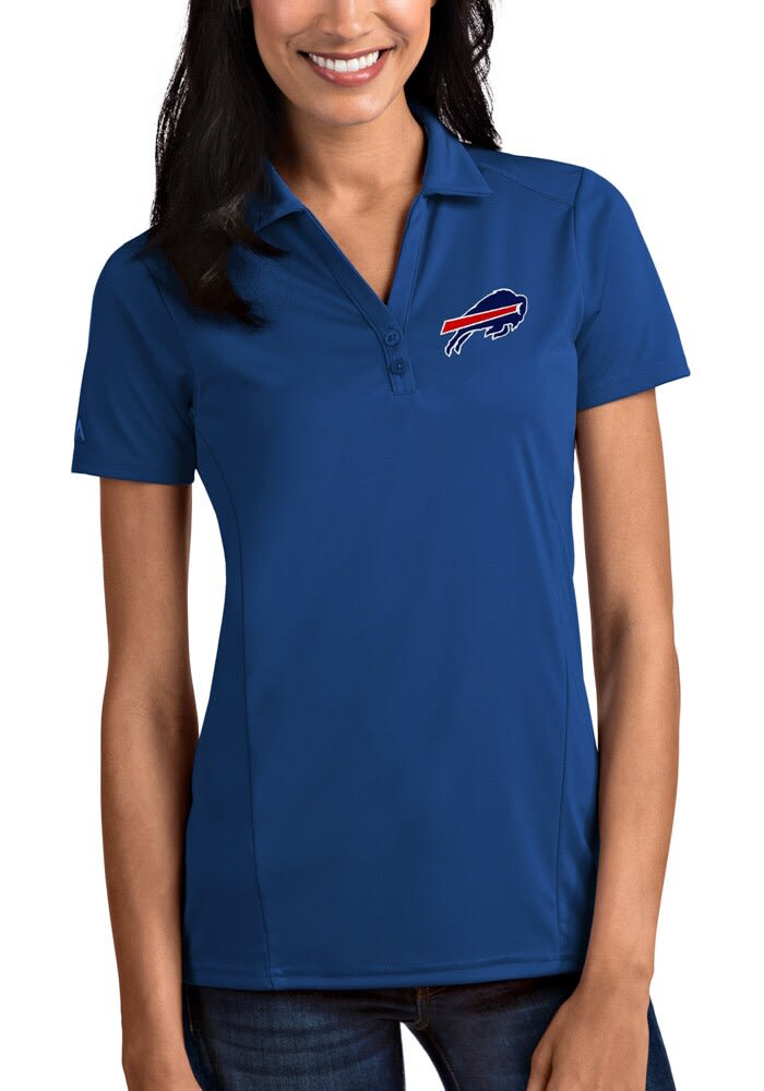 Antigua Apparel / Women's Buffalo Bills Accolade Blue Three-Quarter Sleeve  Polo