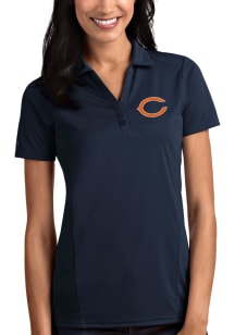 Antigua Chicago Bears Womens Navy Blue Tribute Short Sleeve Polo Shirt