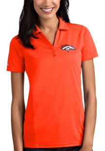 Antigua Denver Broncos Womens Orange Tribute Short Sleeve Polo Shirt