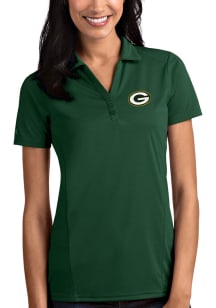 Antigua Green Bay Packers Womens Green Tribute Short Sleeve Polo Shirt
