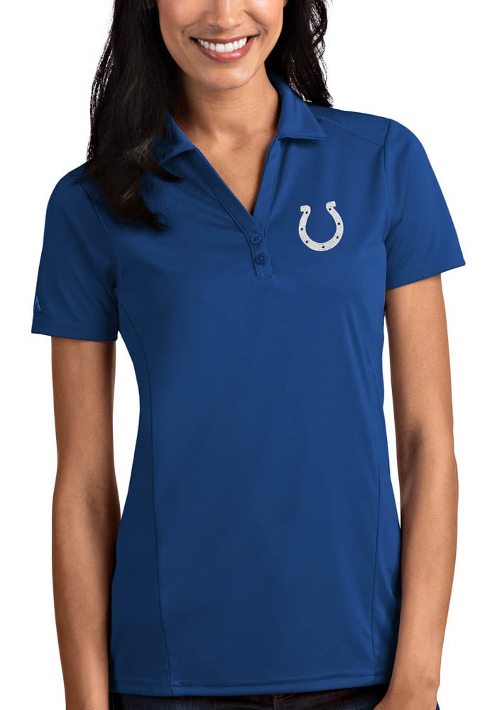 Antigua Indianapolis Colts Womens Blue Tribute Short Sleeve Polo Shirt