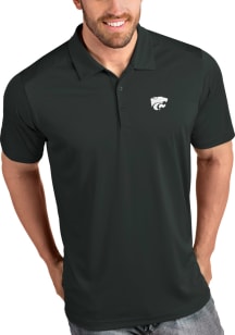 Antigua K-State Wildcats Mens Charcoal Tribute Short Sleeve Polo