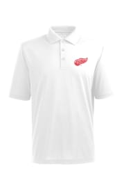 Antigua Detroit Red Wings Mens White Pique Short Sleeve Polo