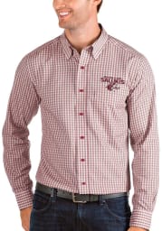 Antigua Southern Illinois Salukis Mens Red Structure Long Sleeve Dress Shirt