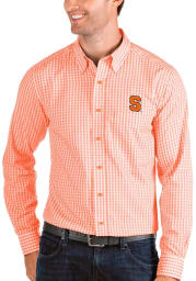 Antigua Syracuse Orange Mens Orange Structure Long Sleeve Dress Shirt