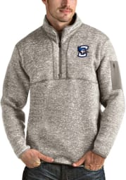 Antigua Creighton Bluejays Mens Oatmeal Fortune Long Sleeve 1/4 Zip Fashion Pullover