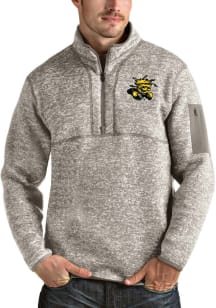 Antigua Wichita State Shockers Mens Oatmeal Fortune Long Sleeve 1/4 Zip Pullover