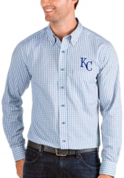 Antigua Kansas City Royals Mens Blue Structure Long Sleeve Dress Shirt